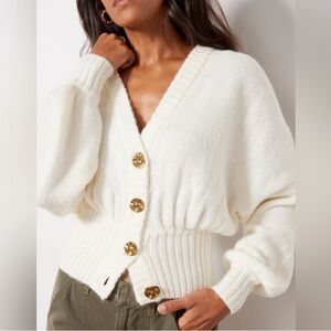 NWT FARM Rio✨Bubble Cardigan w/ Gold Buttons✨